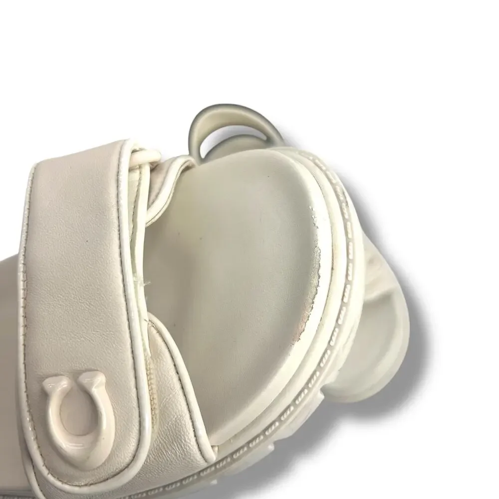 Coach Brynn Platform Buckled Leather Platform Size 5 Ivory White Chunky Flat - Picture 4 of 9